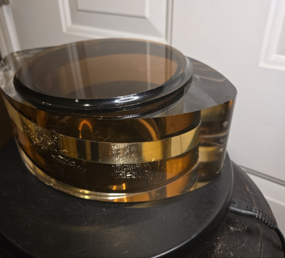 La Bella Creations Swirl Mid Cent Modern Gold & Brown Italian Acrylic Ice Bucket - Picture 5 of 15